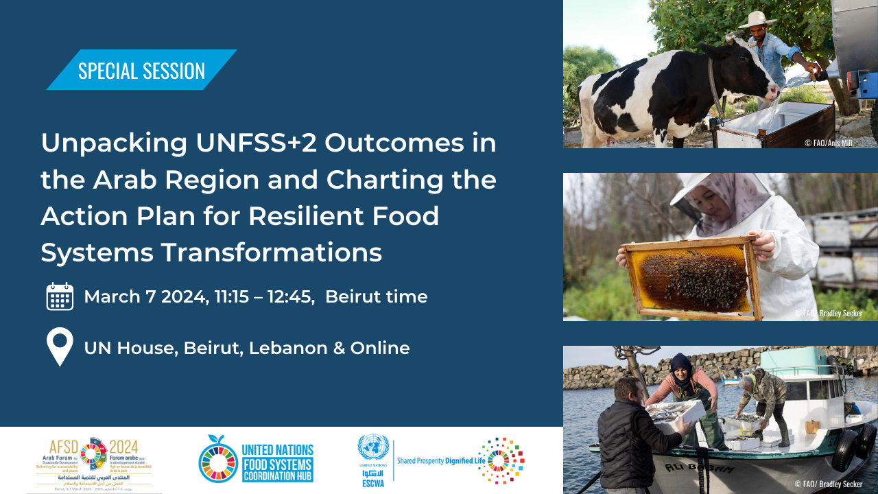 Food for Thought: Unpacking UNFSS+2 Outcomes in the Arab Region and Charting the Action Plan for Resilient
Food Systems Transformations